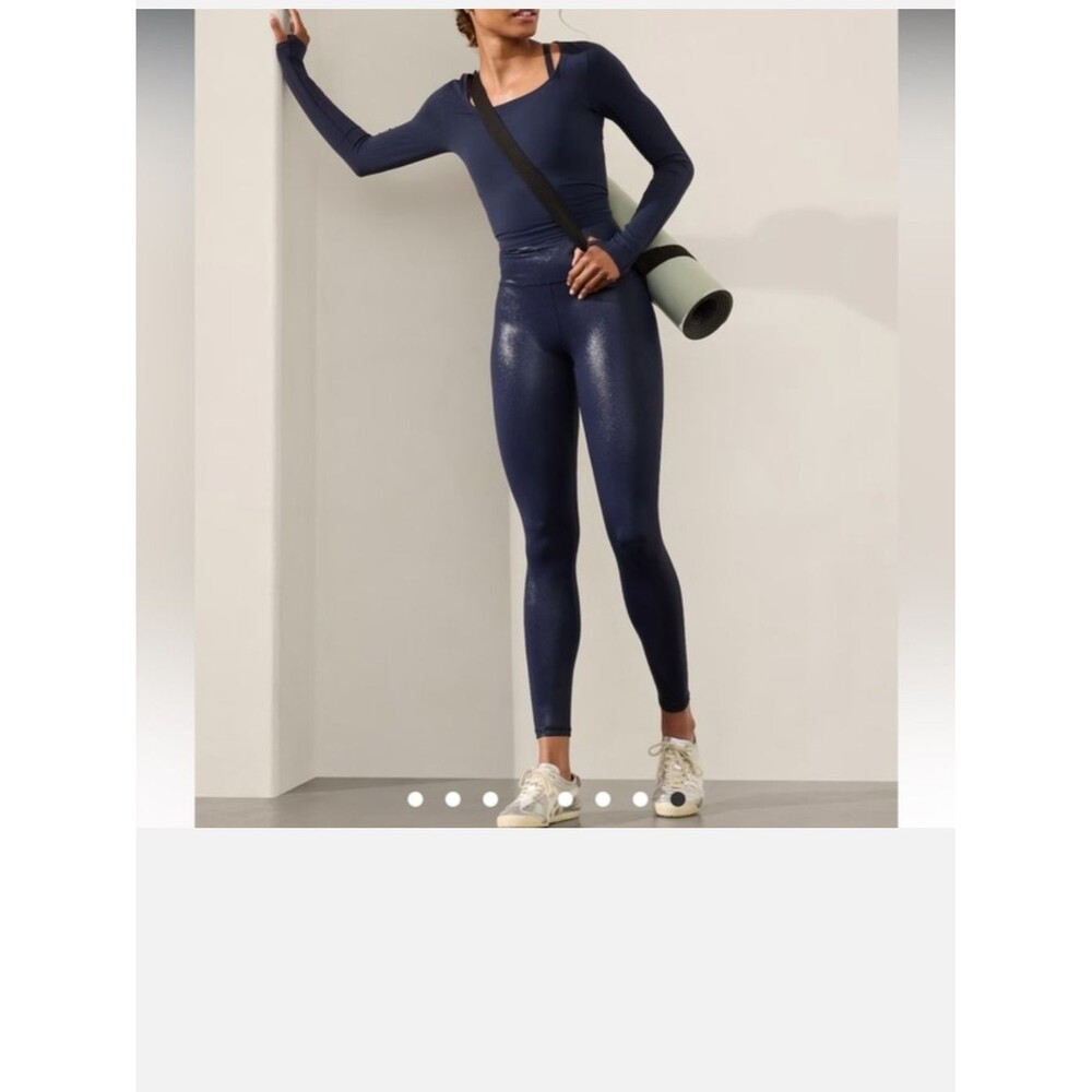 Athleta Elation Shine Tight Navy Shimmer High-Rise Leggings